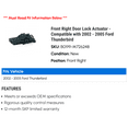 thumbnail image 2 of Front Right Door Lock Actuator - Compatible with 2002 - 2005 Ford Thunderbird 2003 2004, 2 of 2