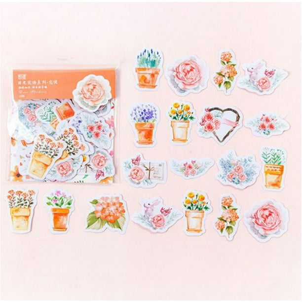 45pcsset kawaii journal cute diary flower stickers