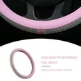 thumbnail image 4 of Riwesomey Cubierta del volante Universal Bling Rhinestone Antideslizante Absorción del sudor Rueda de coche para mujeres niñas Automoción decorativa y accesorios blanco rosa, 4 of 8