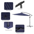 thumbnail image 3 of Sonerlic 10ft Outdoor Patio Hanging Offset Umbrella with Steel Frame for Yard,Poolside and Deck,Navy Blue, 3 of 7