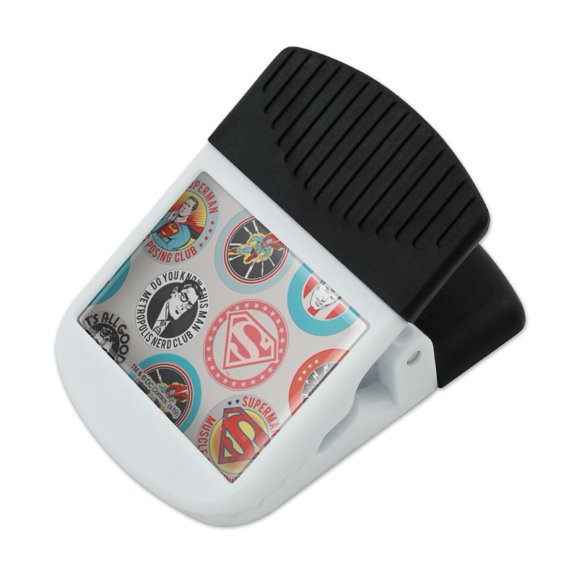 Superman Button Pattern Refrigerator Fridge Magnet Magnetic Hanging Hook Note Snack Clip