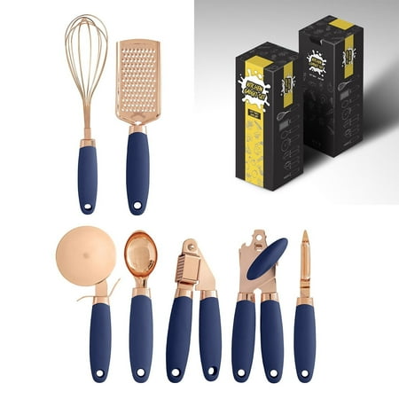 

Mittory DealMulticolor Handle 7 Piece Kitchen Gadgets Set Copper Plated Stainless Steel Cutlery