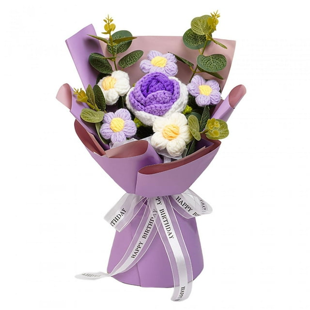 Arreglo floral artesanal para la decoración del hogar - Regalo especial para el Día de la Madre o Púrpura