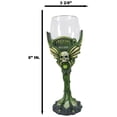 thumbnail image 4 of Bohemian Absinthe La Fee Verte Skull With Green Gem And Vine Stem Wine Goblet, 4 of 9