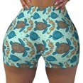 thumbnail image 2 of Daiia Turtles And Seahorses Pattern Women's Workout Shorts Biker Shorts - High Waisted Workout Spandex Tummy Control Gym Running Yoga Shorts-XX-Large, 2 of 8