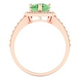 thumbnail image 4 of 2.36 ctw with Simulated Diamond Halo Accents Anniversary Ring for Women | Pear Cut Simulated Green Diamond | Hyperallergenic Solid 18K Rose Gold, 4 of 5