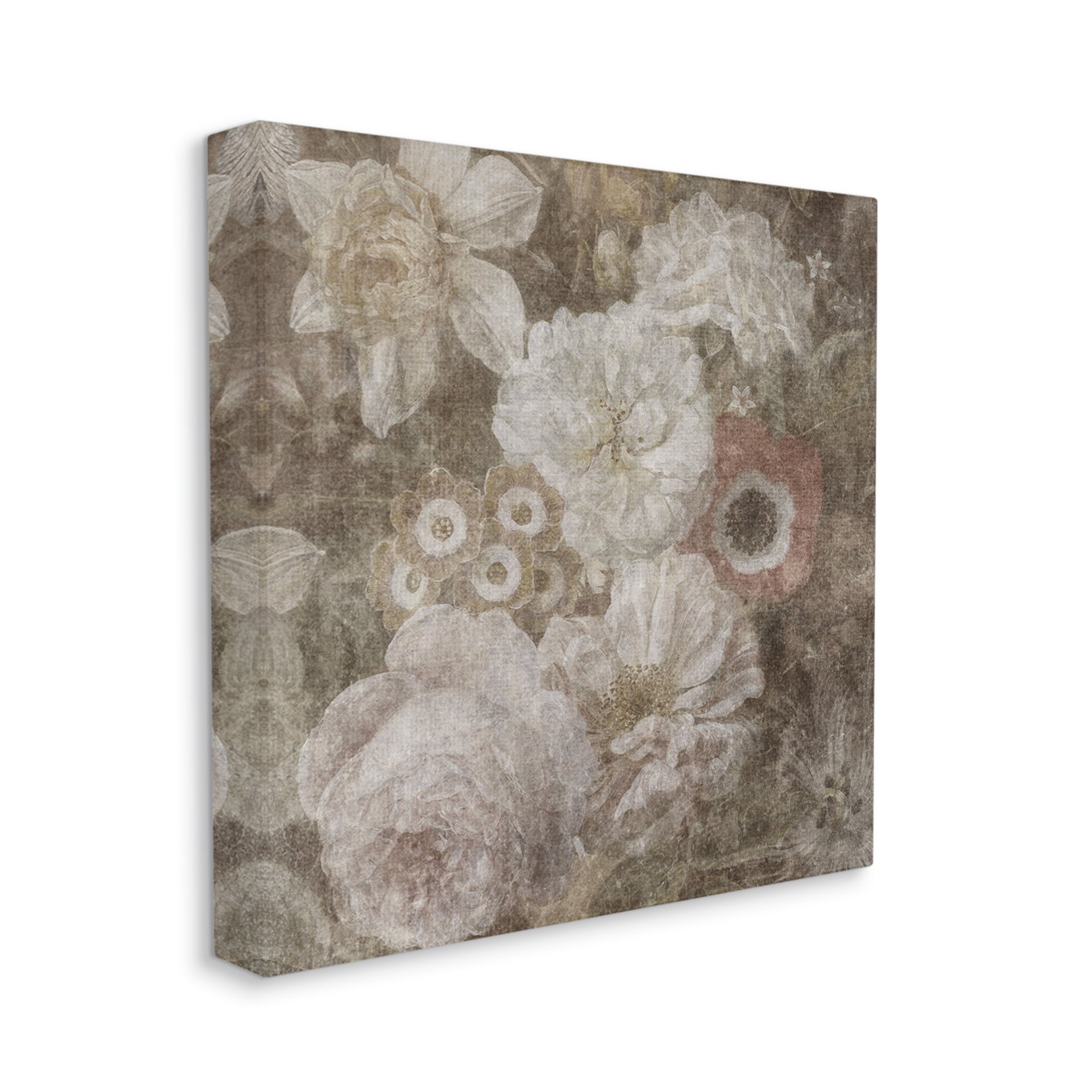 Stupell Industries Antique Flower Arrangement Botanical & Floral Painting Gallery Wrapped Canvas Print Wall Art, 30 x 30
