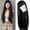 Black, variant on Ediodpoh Long Straight Hair wig Natural Black Remy Heat-Resistant Fiber Hair Wigs for Women Black