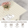 thumbnail image 5 of 65"-97" Extentable Outdoor Dining Table, Aluminum Patio Dinner Collapsible Table for 8-10 Person, Rectangular Patio Extender Table for Garden, Backyard, White, 5 of 7