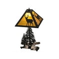 thumbnail image 3 of Meyda Tiffany 151433 Placid Deer 21" Tall Buffet Table Lamp - Bronze, 3 of 6
