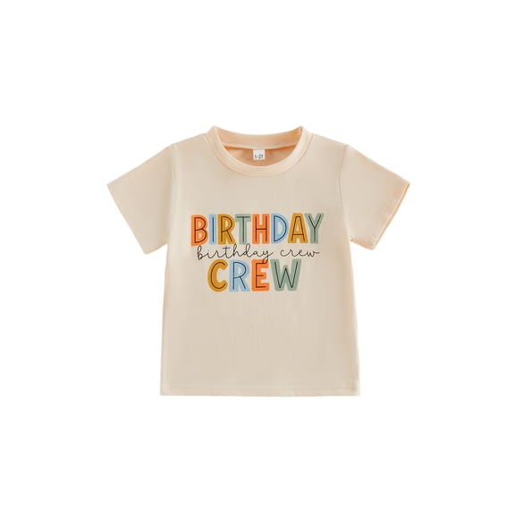BemeyourBBs Kids Birthday T Shirts For Kids Boy Girl 1 2 3 4 5 6 7 Years Old Birthday Crew Outfits Letter Print Short Sleeve Round Neck Casual Tops Summer Clothes
