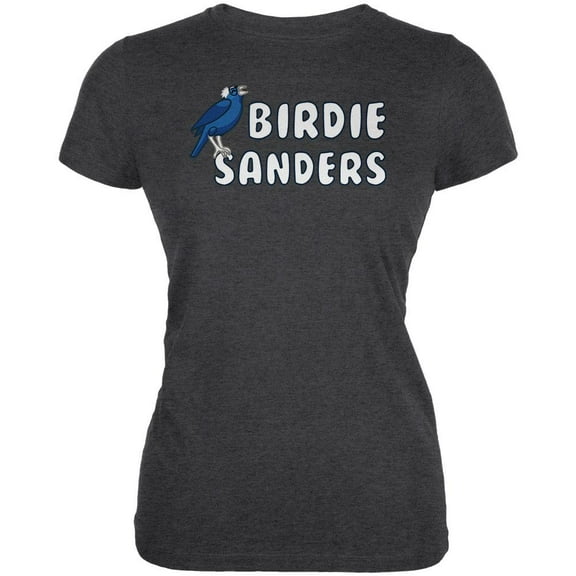 Election 2020 Bird Birdie Bernie Sanders Juniors Soft T Shirt Deep Heather LG