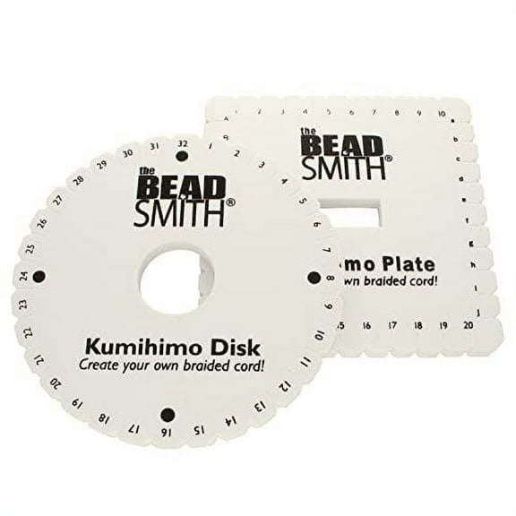 The Beadsmith Kumihimo 5-Piece Combo – Disks: 6” Square, Round 4.25” & 6”, Double Density Round 4.25” & 6” – Jewelry Tools for Kumihimo Braiding & Macrame Designs