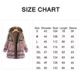 thumbnail image 3 of Women Winter Down Coat Printed Hooded Pockets Warm Fleece Floral Button Down Coat Jacket, 3 of 6
