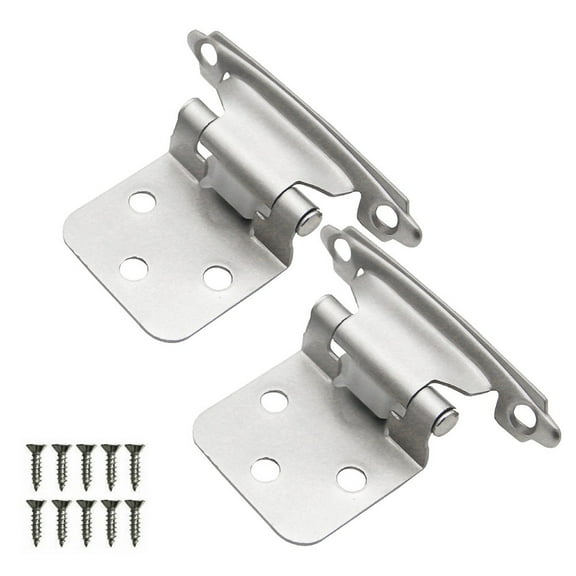 2pc Cabinet Hinges Self Closing Face Mount Kitchen Cupboard Door Hinge Overlay Soft Close Black Silver Iron Hardware for Bathroom