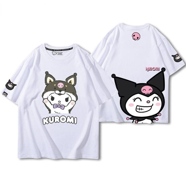Sanrio Kuromi, camiseta de manga corta para mujer, camiseta holgada de gran tamaño, camisetas casuales Kawaii de dibujos animados, ropa de algodón, verano Y2K xuanjing unisex
