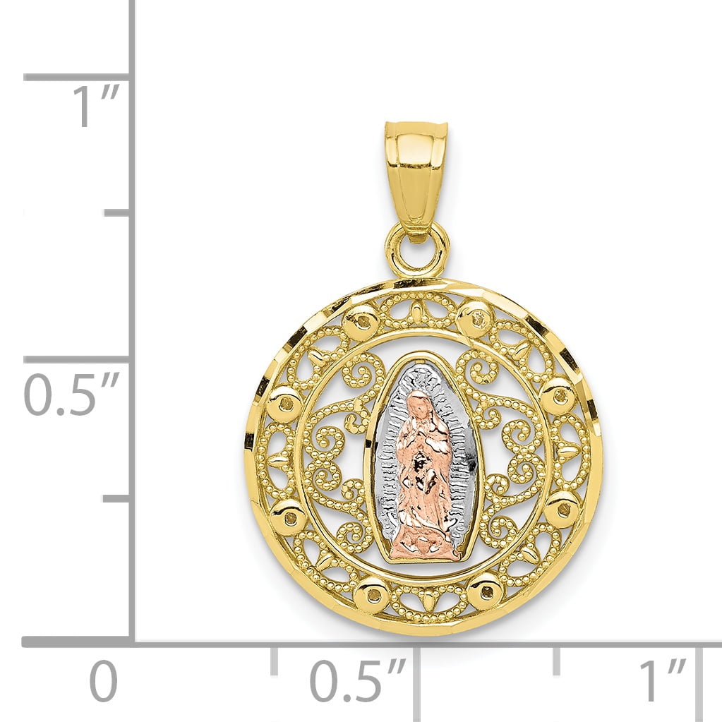 Bonyak Jewelry 18 Inch Rhodium Plated Necklace w// 4mm Jet Birth Month Stone Beads and Saint Joseph