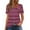 Summer Tops Hot Pink, variant on Womens Plus Size Summer Tops, Short Sleeve Shirts for Women Fashion Loose Fit Striped Printed V Neck T-Shirts with Buttons