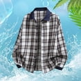 thumbnail image 2 of Mens Plaid Patchwork Long Sleeve Shirt Jacket Casual Flannel Button Down Top Clothes, 2 of 4