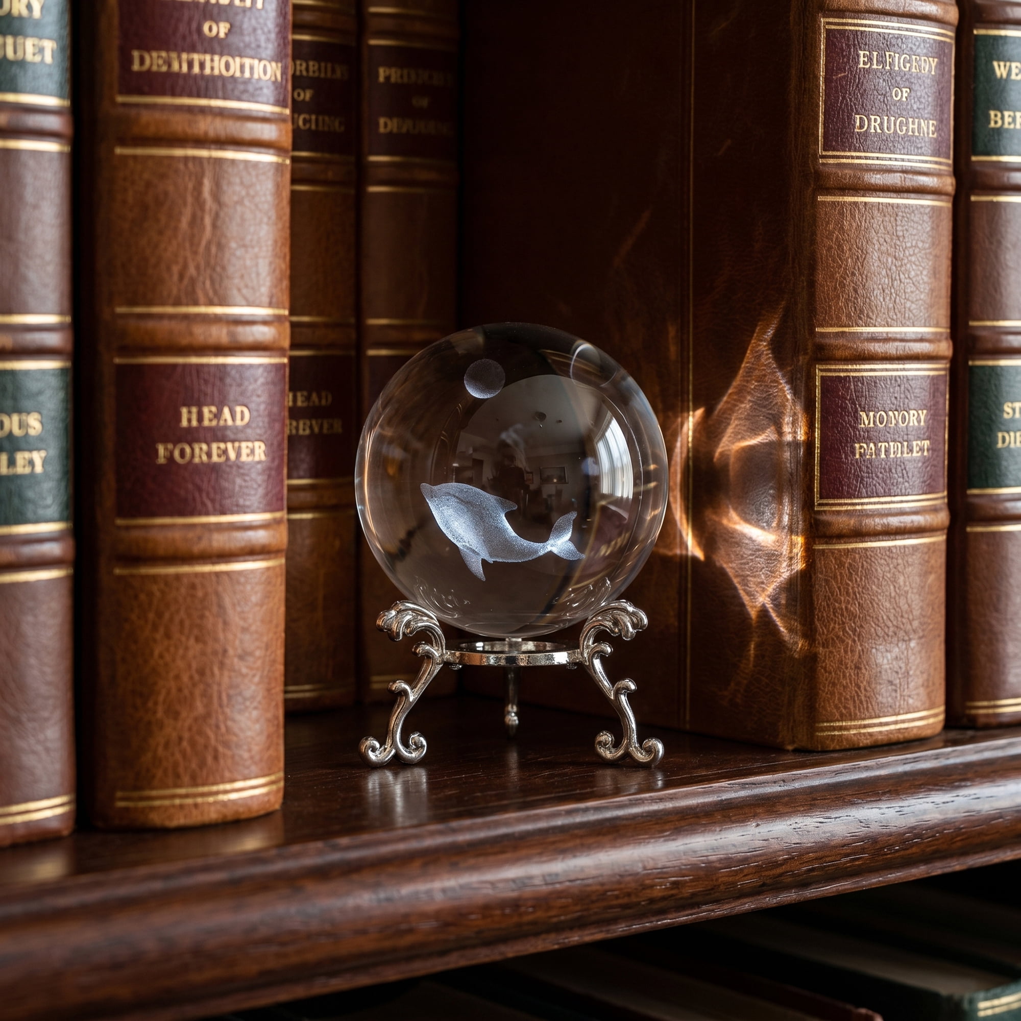 Unique Bargains Crystal Ball Figurine 3D Glass Paperweight with Base Clear Style K