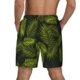 thumbnail image 4 of Haiem Tropical Palm Leaves Fern Leaf Mens Swim Trunks with Compression Liner 2 in 1 Swimming Shorts Stretch Swimwear Quick Dry,Board Shorts-Large, 4 of 9