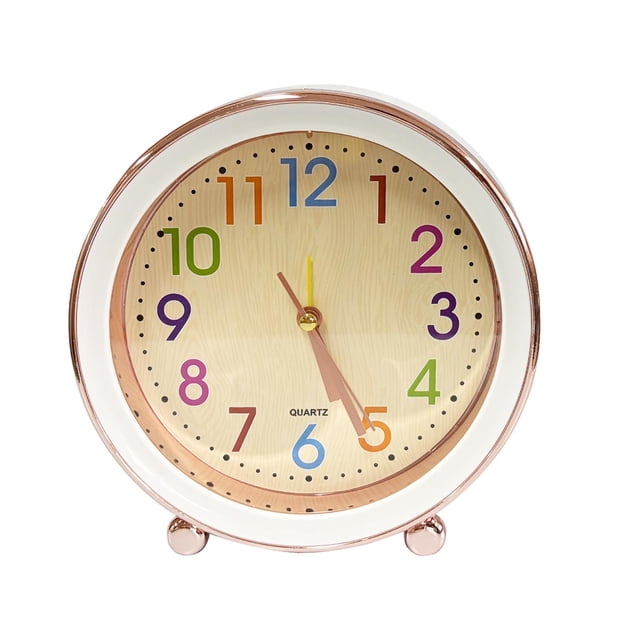 Reloj Despertador Analógico Diseño Moderno Números Colores blanco
