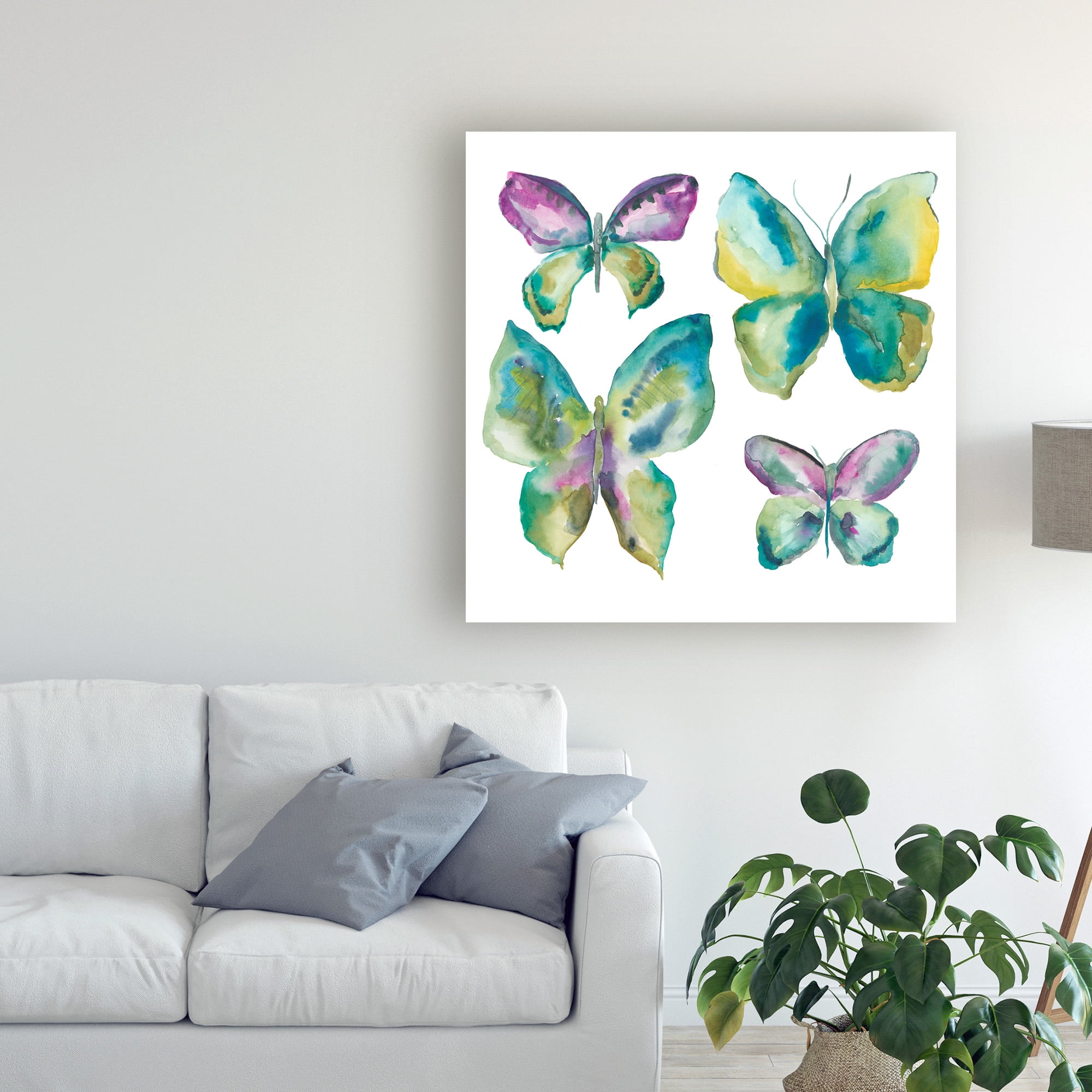 Trademark Fine Art 'Jeweled Butterflies I' Canvas Art by Chariklia Zarris