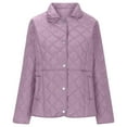 thumbnail image 5 of Women's Winter Quilted Jacket Lightweight Long Sleeve Button Down Diamond Puffer Outerwear Coat with Pockets, 5 of 7