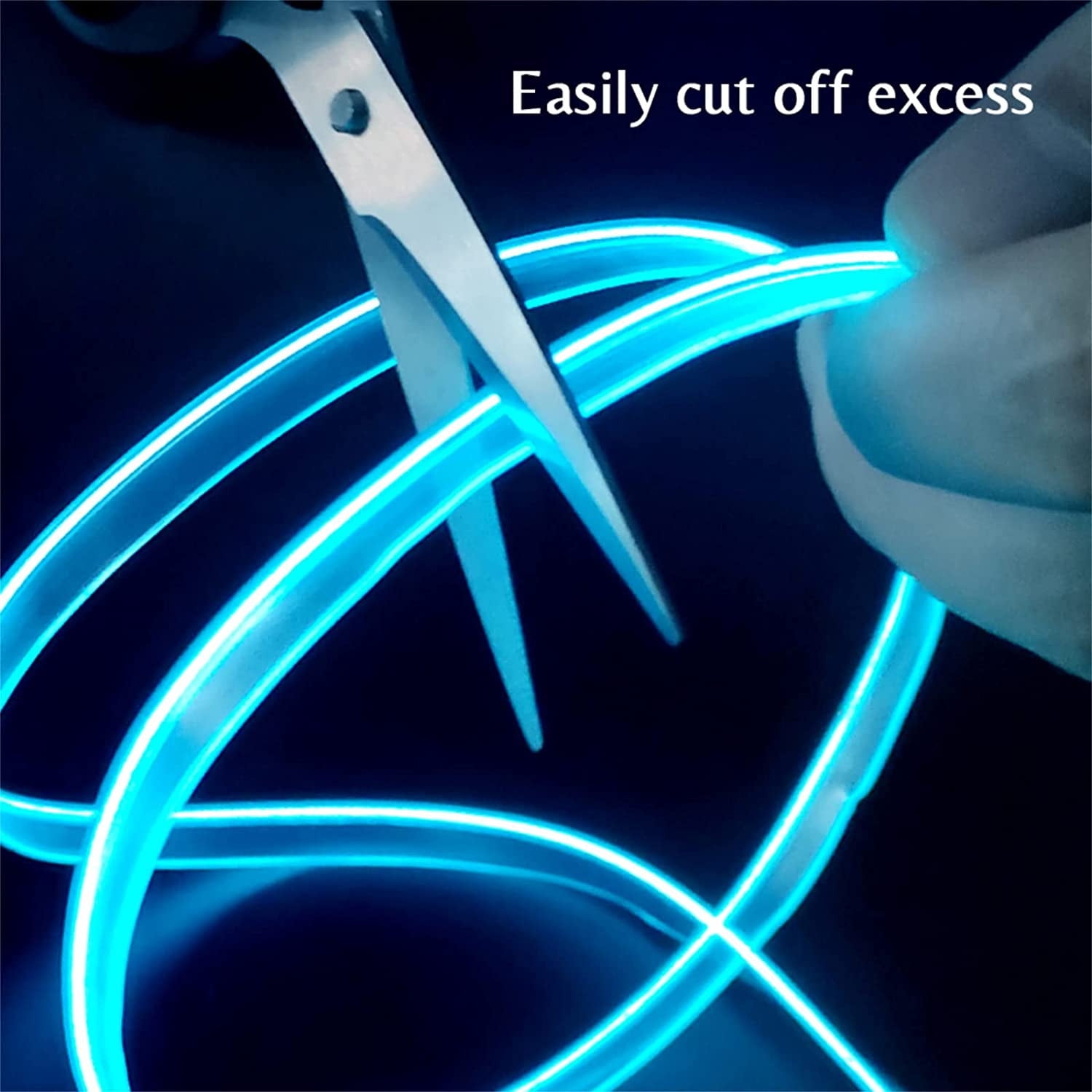 JilgTeok 5 Packs 3M EL Car Interior LED Strip Lights with Lighter Adapter, 12V/5V Flexible Multi-Color Accent Lighting for GM Vehicles, Home & Outdoor Decoration