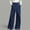 #29Dark Blue, variant on Women's Casual Linen Wide Leg Pants, Wrap Design High Waist Trousers