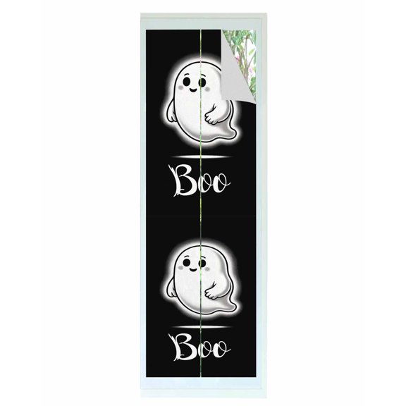 Window Privacy Film Halloween Stained Glass Window Film Decorative Sun Block Window Cover Black Spooky Ghost Boo Cute Halloween Decorations Window Clings Static Sticker for Bathroom 17.7"x78.7"