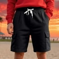 thumbnail image 2 of TAGOLD Mens Half Shorts Pants Solid Color Casual Drawstring Elastic Waist Pocket Cargo Breathable Jogging Fitness Shorts, 2 of 5