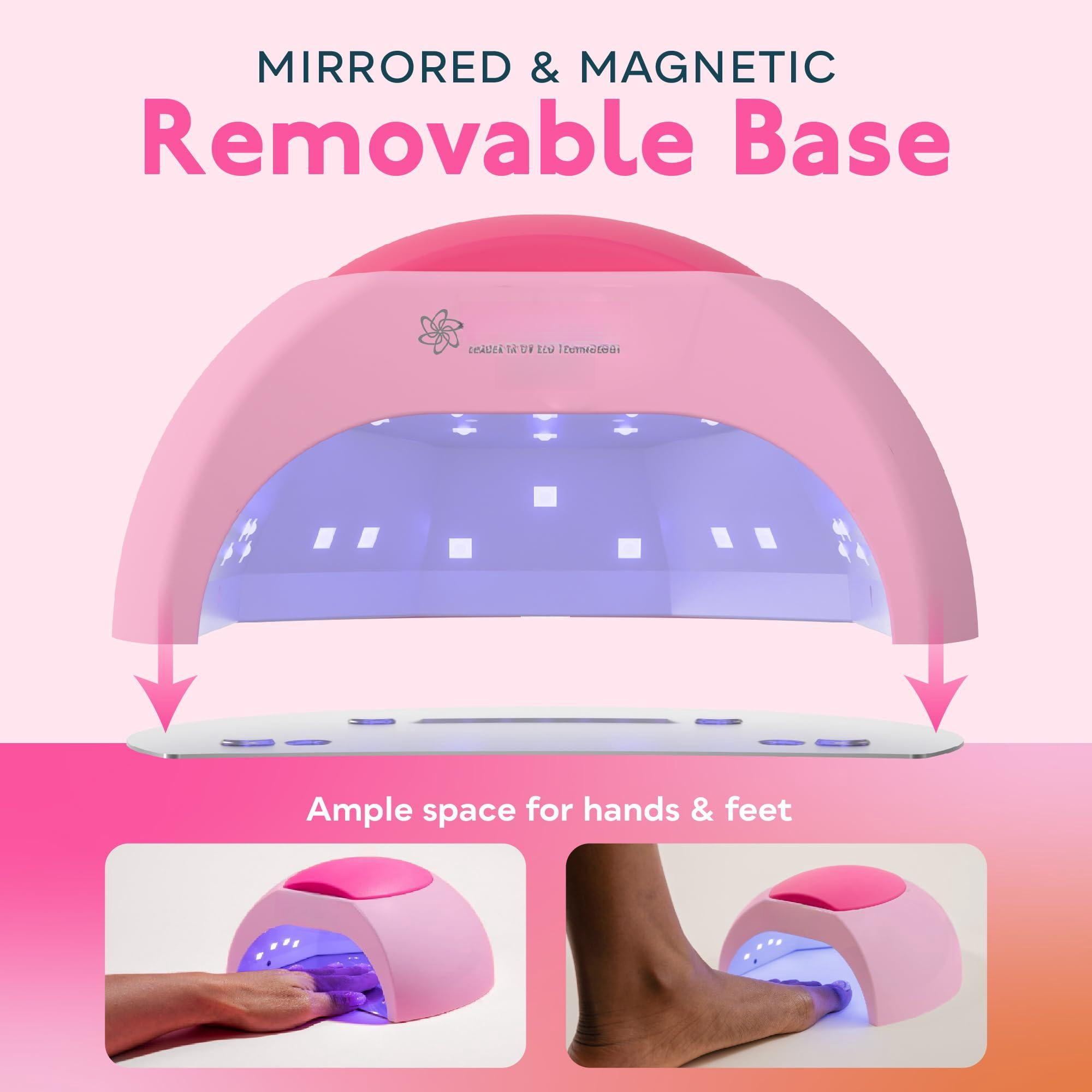 Uv Led Lamp With 4 Timer Settings  33 Leds Dryer Compatible All Gel Polish Auto Sensor Removable Base Sun2c Pink