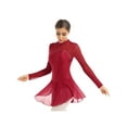 thumbnail image 3 of iEFiEL Womens Long Sleeves Ballet Dance Leotard Dress Figure Ice Skating Roller Skating Dress, 3 of 7