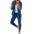 thumbnail image 6 of Lounge Sets for Women Casual Solid Color Half Sleeve Suit Jacket with Tapered Trouser Suit Slim 2 Piece Dressy Suit, 6 of 6
