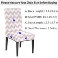 thumbnail image 6 of Geometric Stripes Pink Gray Chair Covers for Dining Room Set of 4, Washable Spandex Parsons Slipcovers, Removable Kitchen Chair Cover, Stretch Seat Protector for Home Party Hotel, 6 of 6