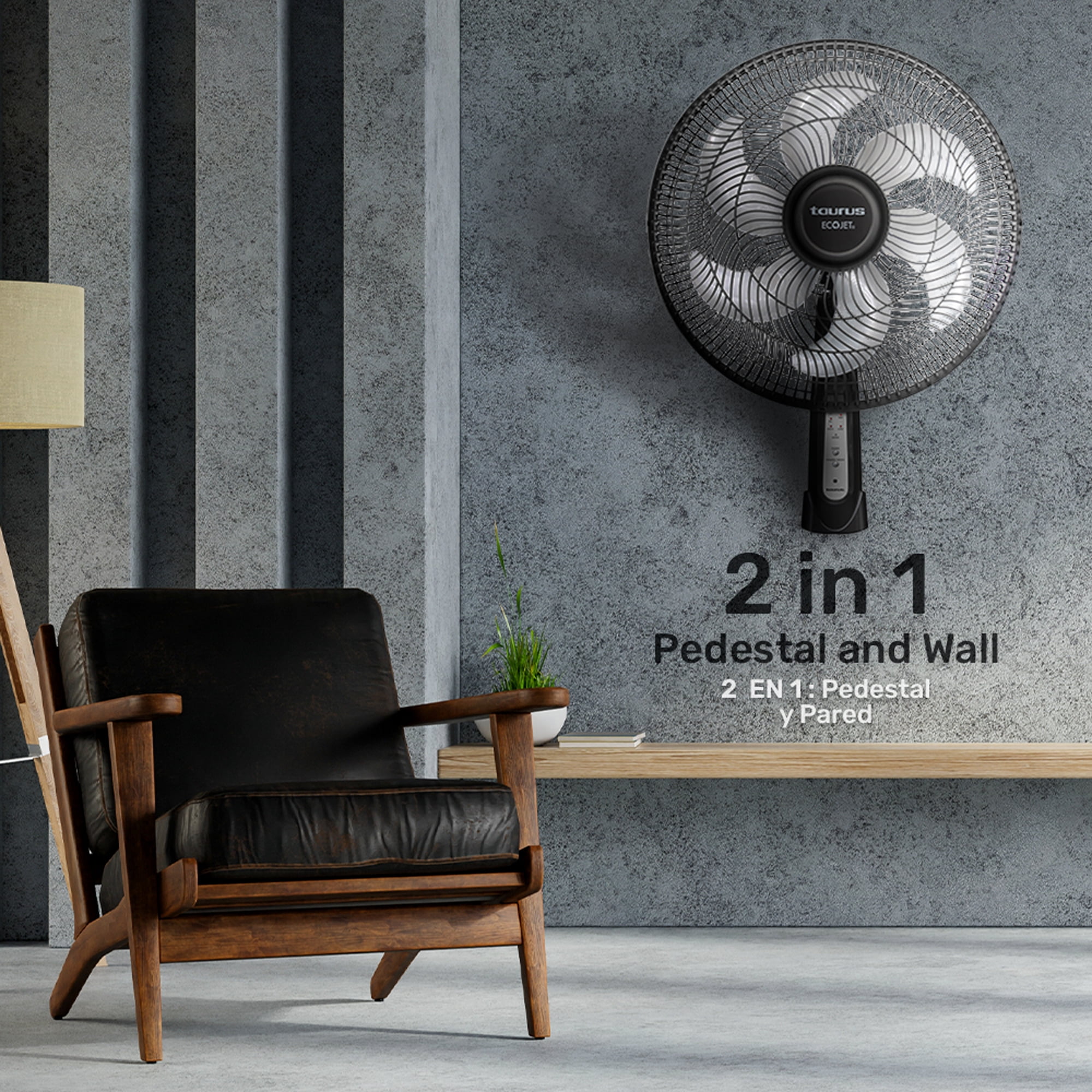 Taurus Turbo Cycle 18 in Pedestal Fan with Remote Control, Timer, and ECOJET Grille, Oscillating Quiet Fan with Adjustable Height and 3 Speeds – Ideal for Bedroom, Living Room or Office