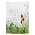 thumbnail image 3 of Ambesonne Floral Tablecloth Rectangular Table Cover, Red Poppies Dragonfly, 60"x90", Green Red, 3 of 4