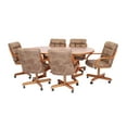 thumbnail image 5 of Caster Chair Company 7-Piece 42x[54/72] Caster Dining Set Wood Edge Laminate Table Top & Rawhide Chairs, 5 of 18
