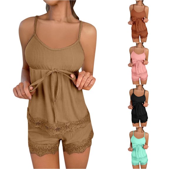 SHUNSUI Women Suspender Shorts Solid Color Home Wear Wearable Pajamas Set Thick Pajamas Women 7 Piece Pajama Set for Women Ladies Pajamas Pajamas for Pajama Shorts for Women Pack Flannel Pajama Set