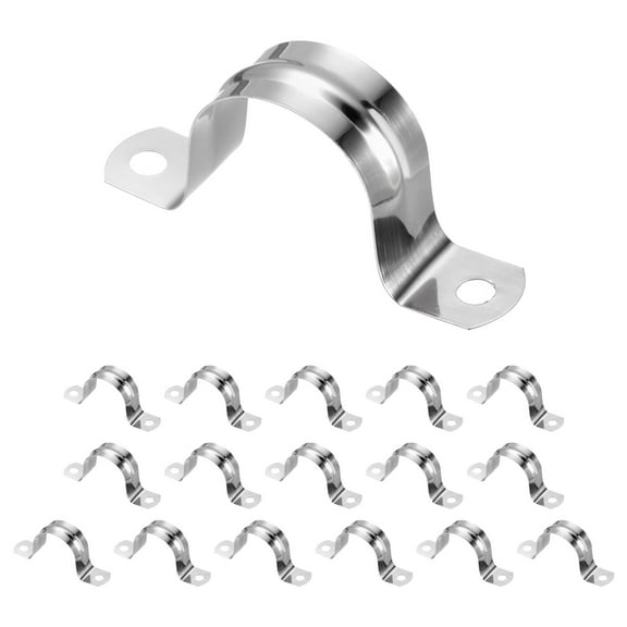 Uxcell 16pcs 1 1/4-Inch 32mm Conduit Clamps M32 U Tube Pipe Clamp Stainless Steel Rigid Pipe Strap Bracket