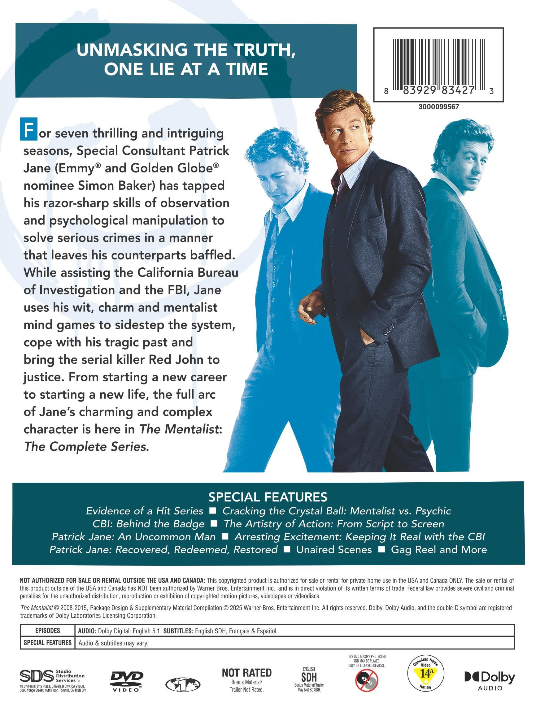 The Mentalist: The Complete Series (DVD), Drama, Warner Bros