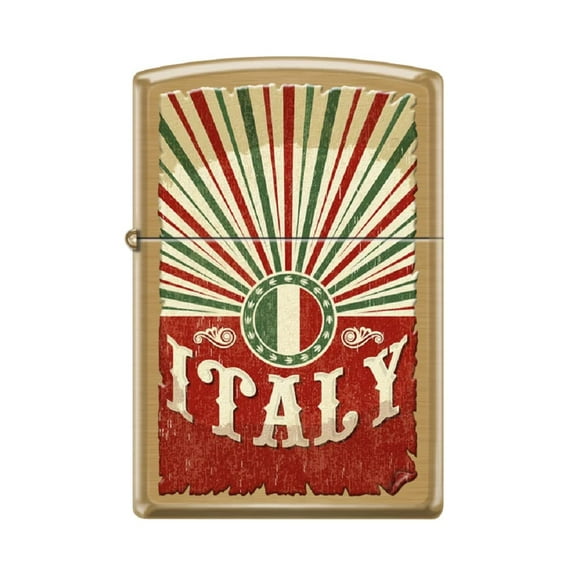 Zippo Lighter- World Country Map Flag Windproof Lighter (Italy Vintage #Z6017)