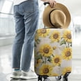 thumbnail image 2 of White Green Leaf Butterfly Newspaper Sunflower Pattern Luggage Cover Fashion Suitcase Cover Baggage Covers Fit 25-28 Inch Luggage (Go Travel), 2 of 5