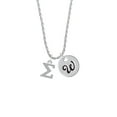 thumbnail image 2 of Delight Jewelry Silvertone Large Greek Letter - Sigma - Silvertone Script Initial Disc - W - Charm Necklace, 20"+3", 2 of 4