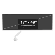 Pixio PS2S White Ultrawide Heavy-Duty Premium Single Monitor Arm Stand Desk Mount - Fits up to 49 inches Monitors, Weights up to 39lbs Flat / 31lbs Curved