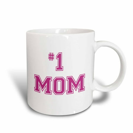 3dRose #1 Mom - Number One Mom in hot pink large print text - for worlds greatest and best Mothers day, Ceramic Mug, (Best Hot Tubs On The Market)