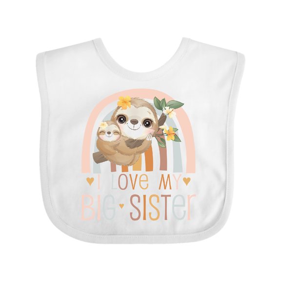 Inktastic I Love My Big Sister Boys or Girls Baby Bib
