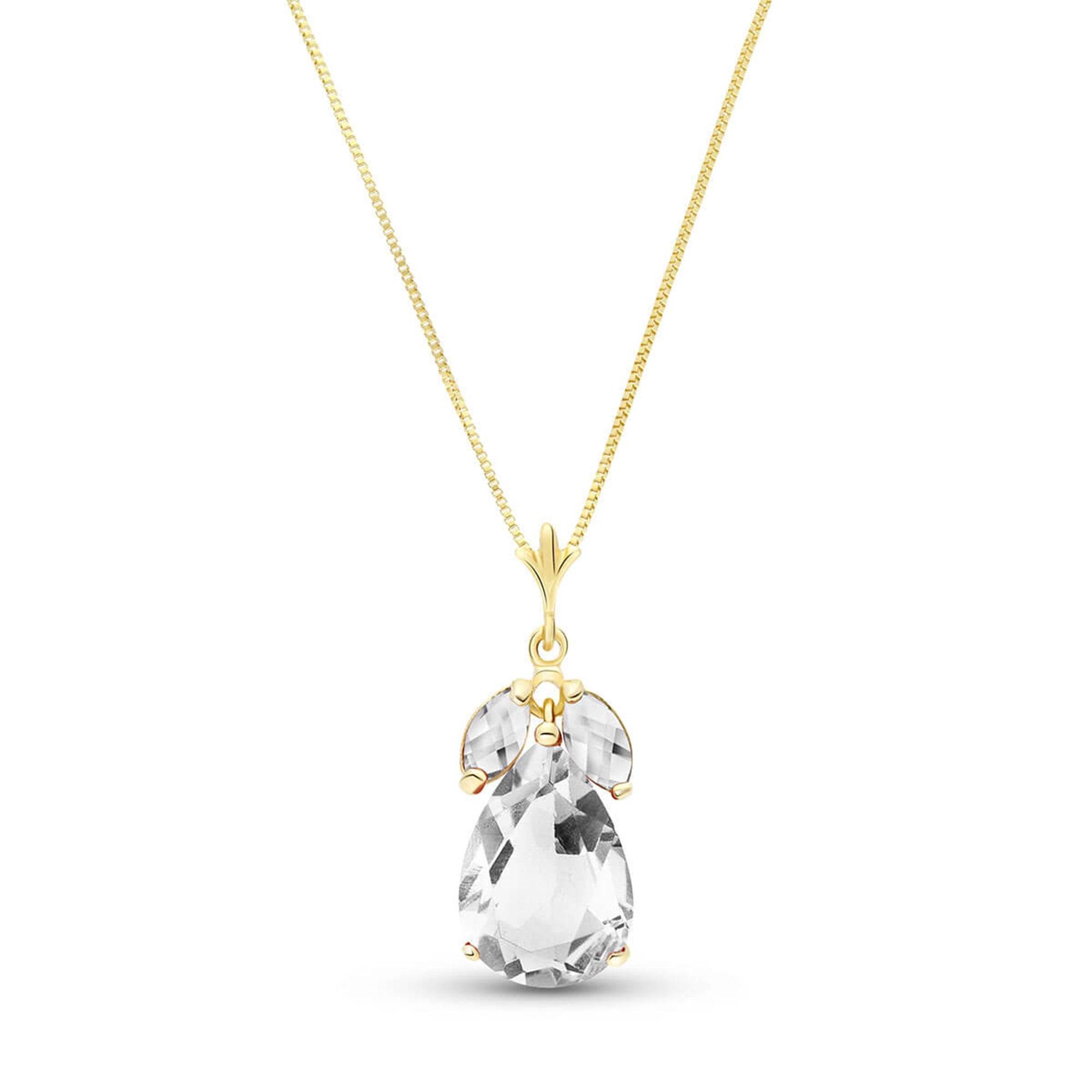 Galaxy Gold 14K Solid Gold Natural Topaz Necklace for Women - Yellow Gold Fine Jewelry
