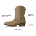 thumbnail image 5 of DREAM PAIRS Women's Western Boots Square Toe Chunky Heel Zipper Embroidered Ankle Boots, 5 of 8